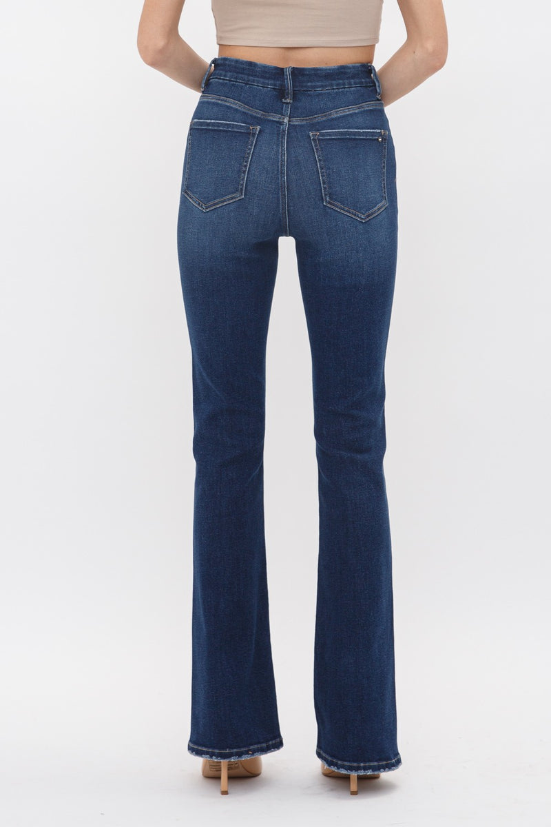 The Mckayla High Rise Bootcut Denim Jeans - Dark Wash | MICA