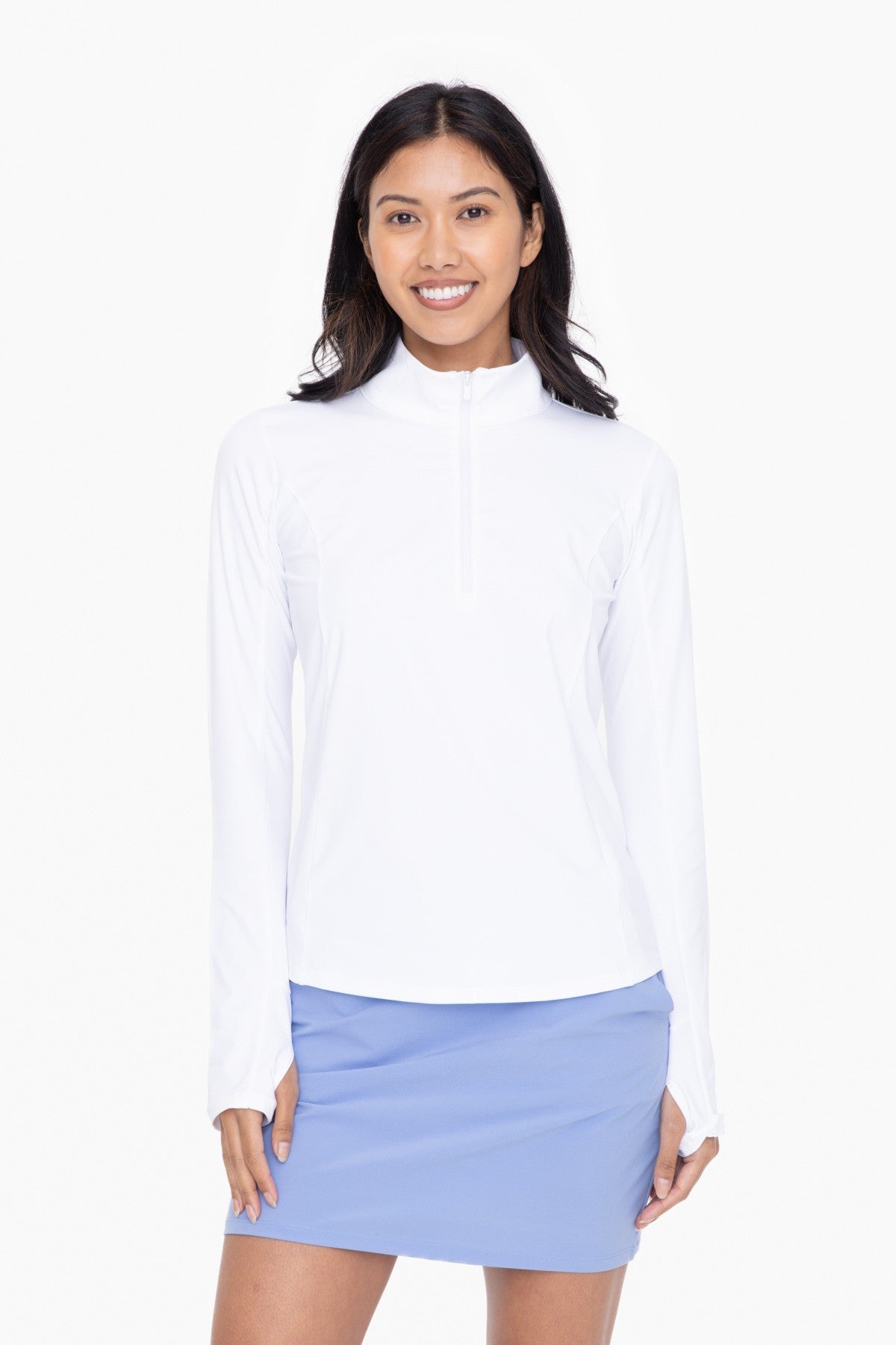 Mock Neck Half Zip Long Sleeve Active Top