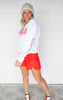 XOXO Heart On Your Sleeve Crewneck Graphic Sweatshirt