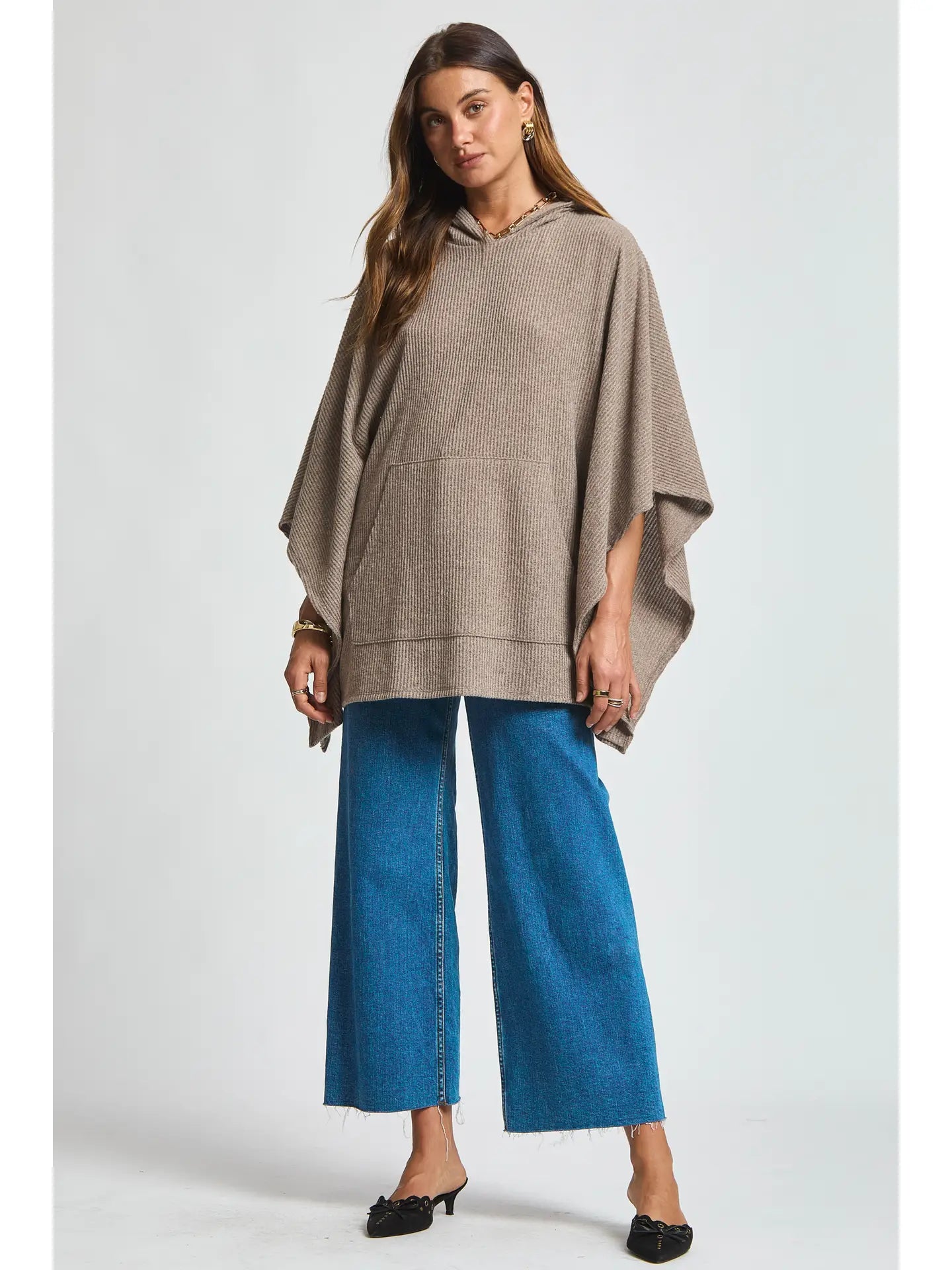 The Horizon Ribbed Knit Poncho Top *DEAL