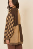 Brown Checker Jacquard Knit Open Cardigan | COZY CO *30A SEPT PREORDER