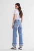 MICA | The Capri Blue Super High Wide Leg w/ Cuff Hem Denim Jeans