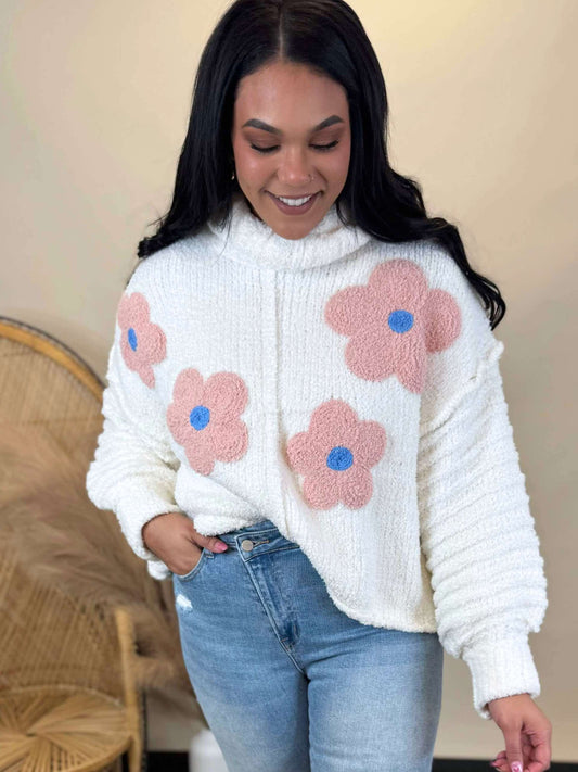 Floral Print Berber Sweater | POL