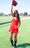Seeing Red Solid Knit Romper