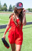 Seeing Red Solid Knit Romper
