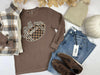 Football Mom Garment Dyed Long Sleeve Graphic Top