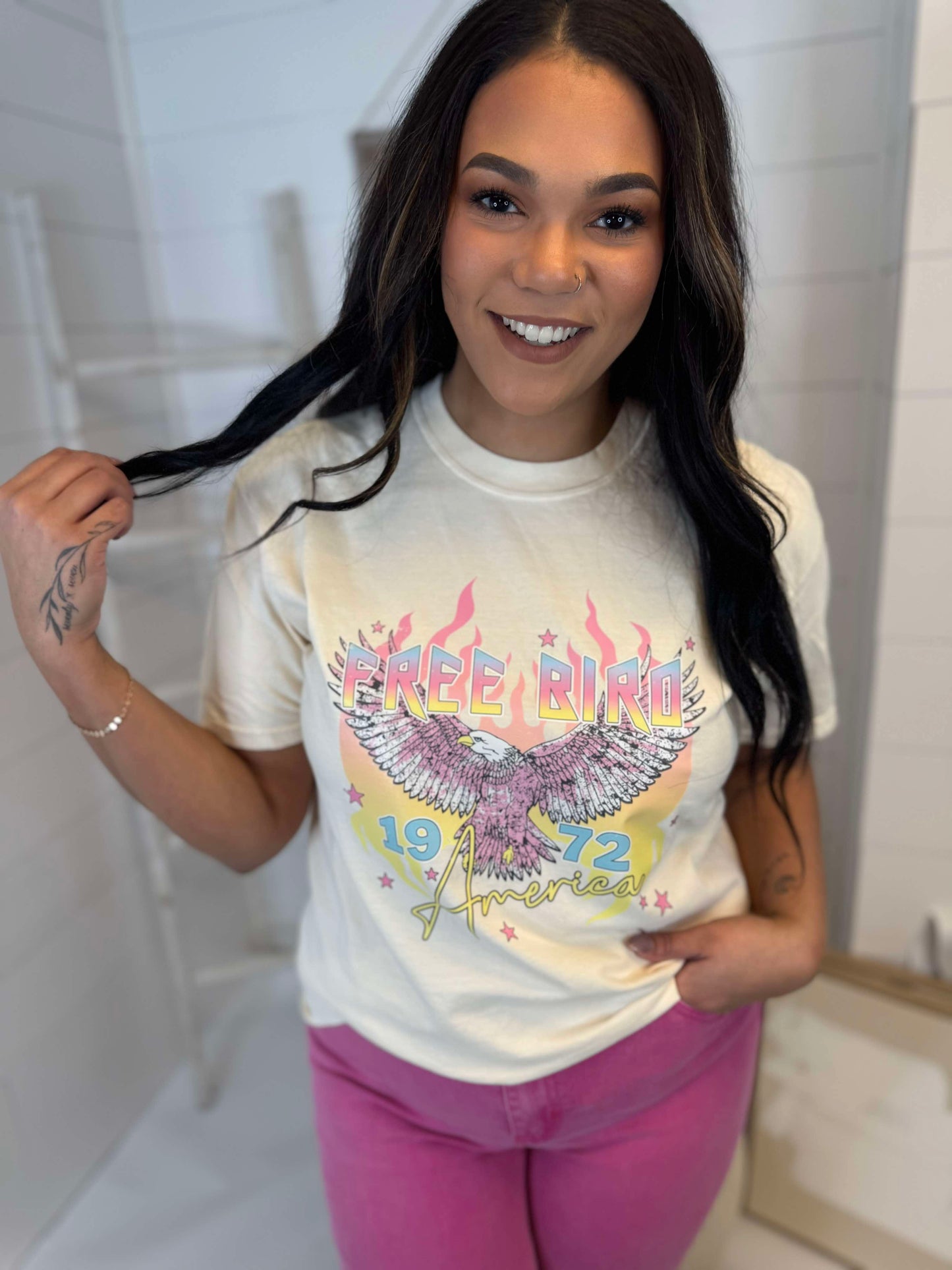 Free Bird America Garment Dyed Graphic T-shirt