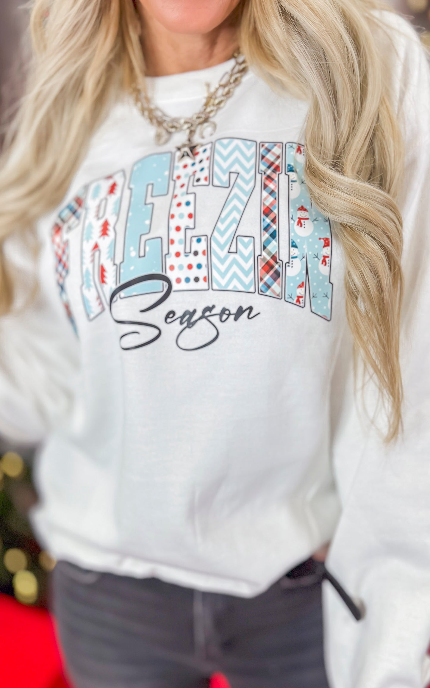 Freezin Season Graphic Crewneck Sweatshirt