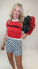 Gameday Short Sleeve Sweater Top (2 COLORS)