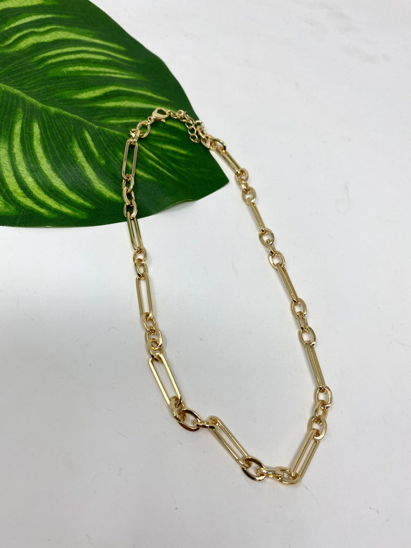 Gold Chain Link Necklace