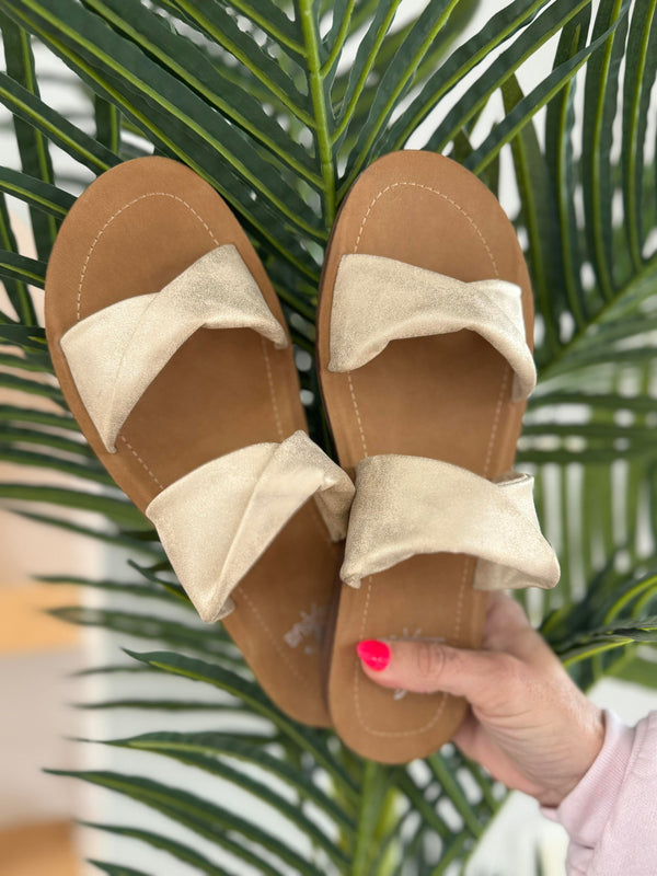 CORKYS With a Twist Gold Sandals
