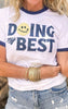 Doing My Best Ringer Graphic T-shirt