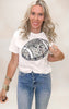 Camo print football graphic tee with short sleeves and a relaxed fit.