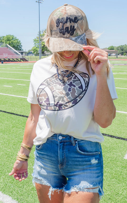 Camo Football Graphic T-shirt