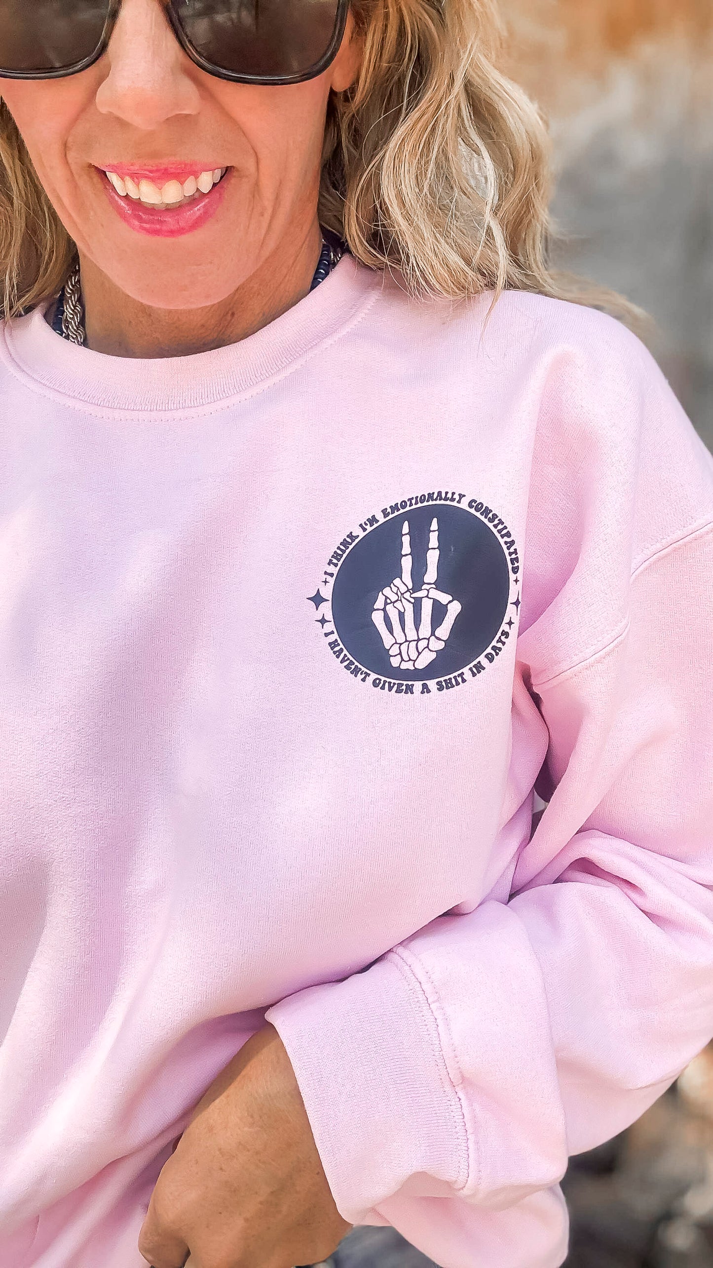I think Im Emotionally Constipated Graphic Sweatshirt - AS IS