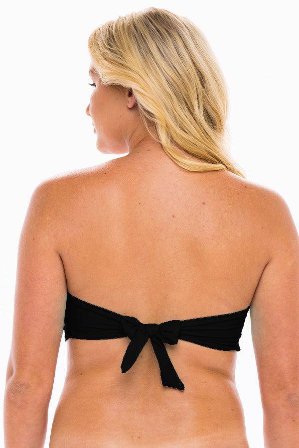 Black Curvy Large Cup Bandeau Swim Top