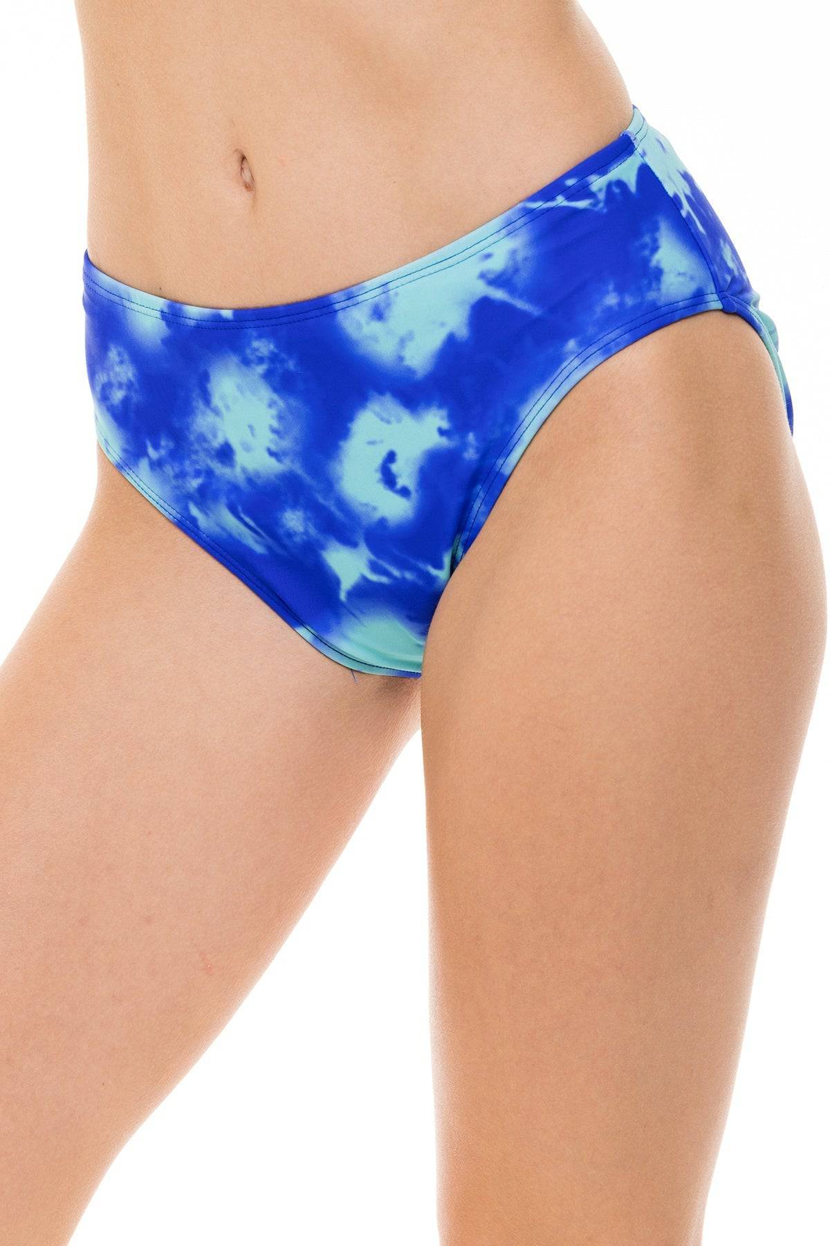 Blue Moon Tie Dye Full Cut Mid Rise Swimsuit Bottom - Final Sale