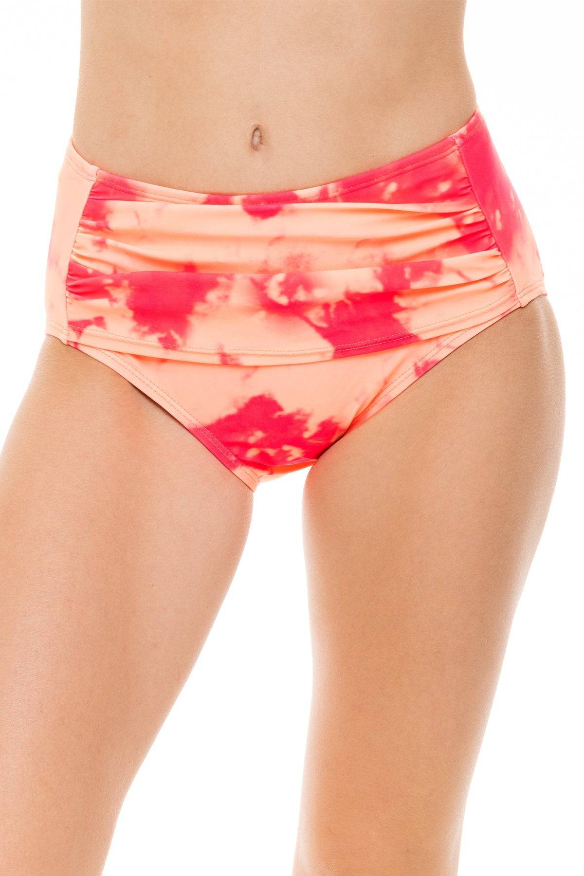 Sunset Sky Tie Dye Retro High Waist Swim Bottoms