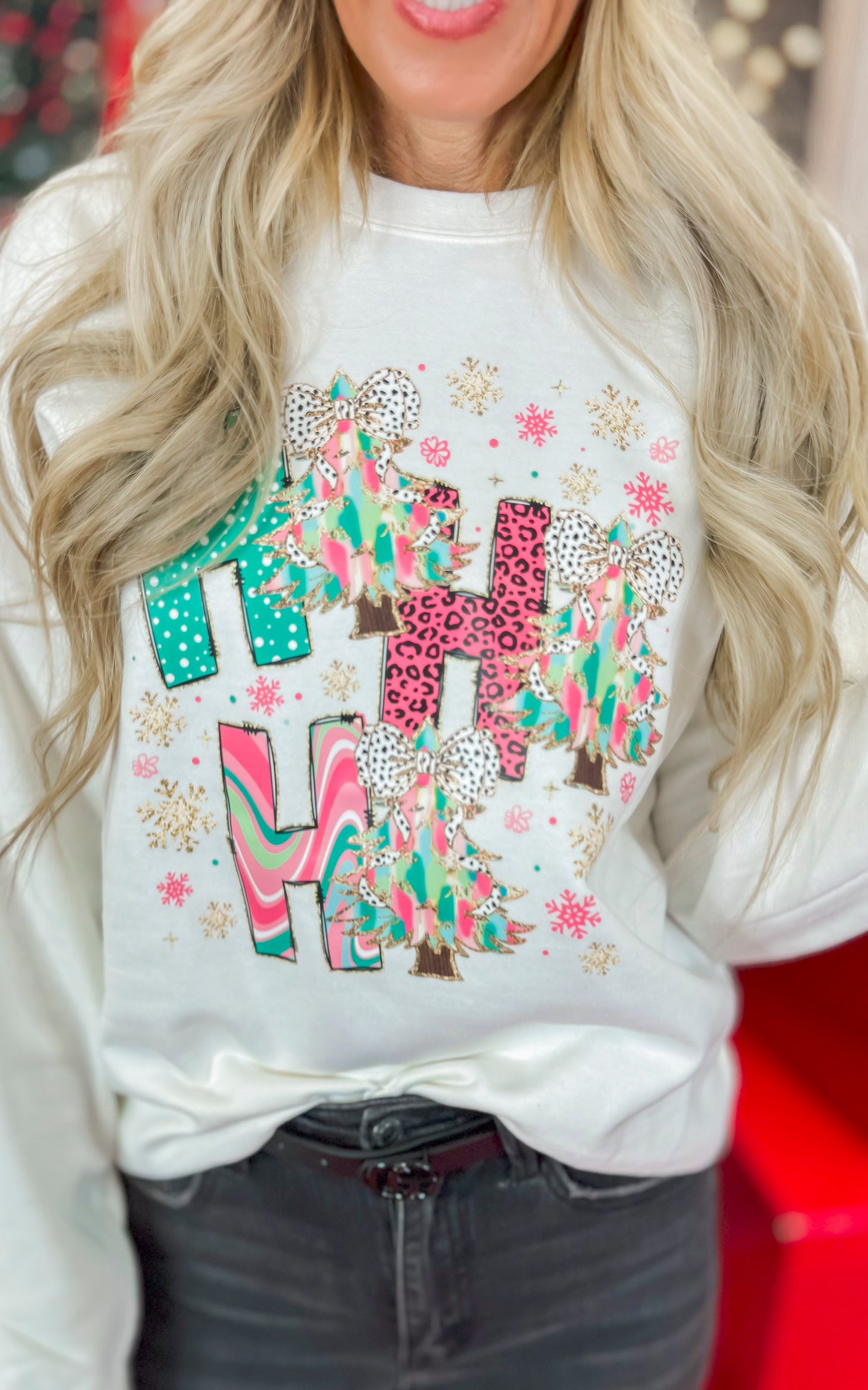 HO HO HO Graphic Crewneck Sweatshirt