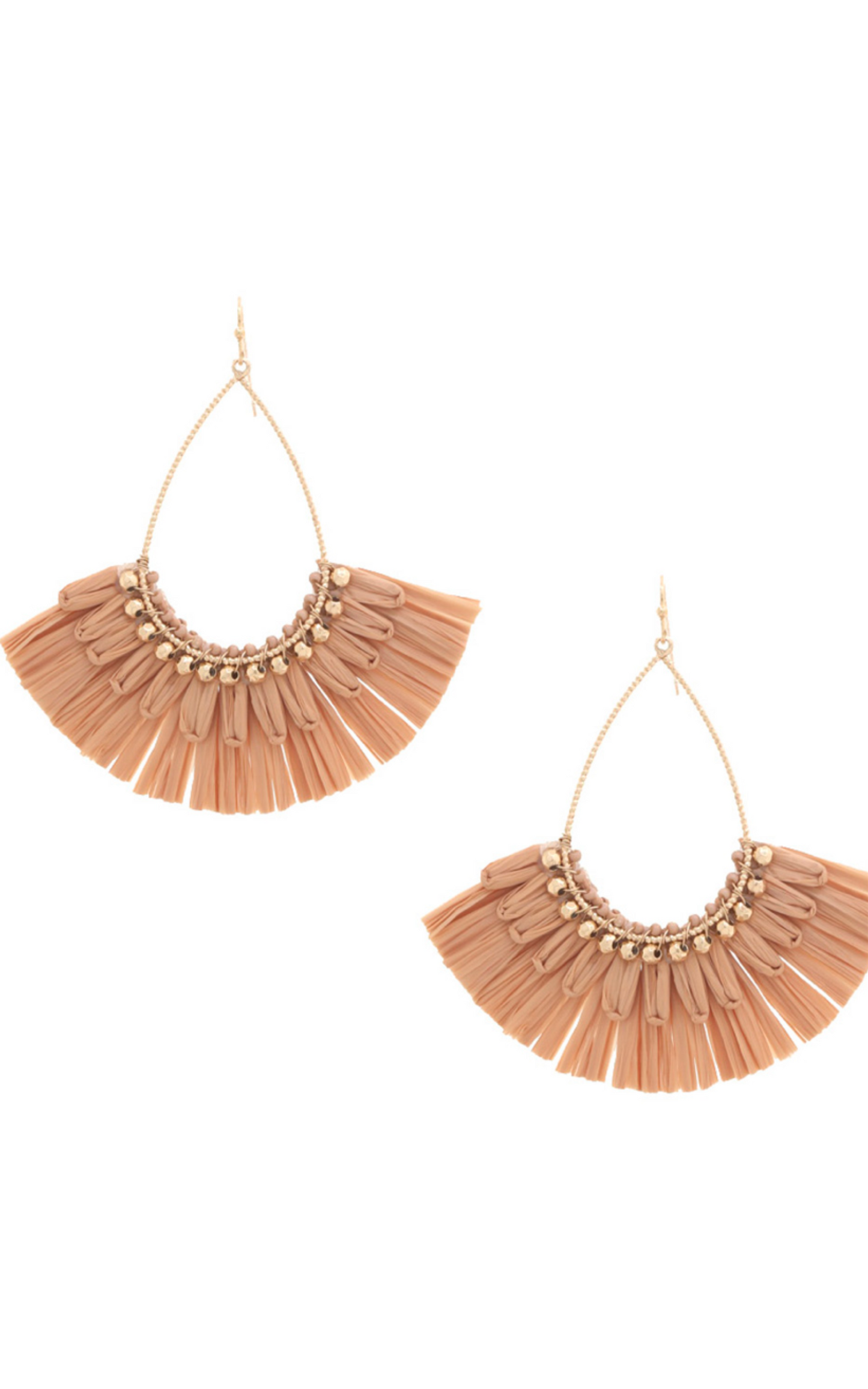 Teardrop Raffia Fan Earrings