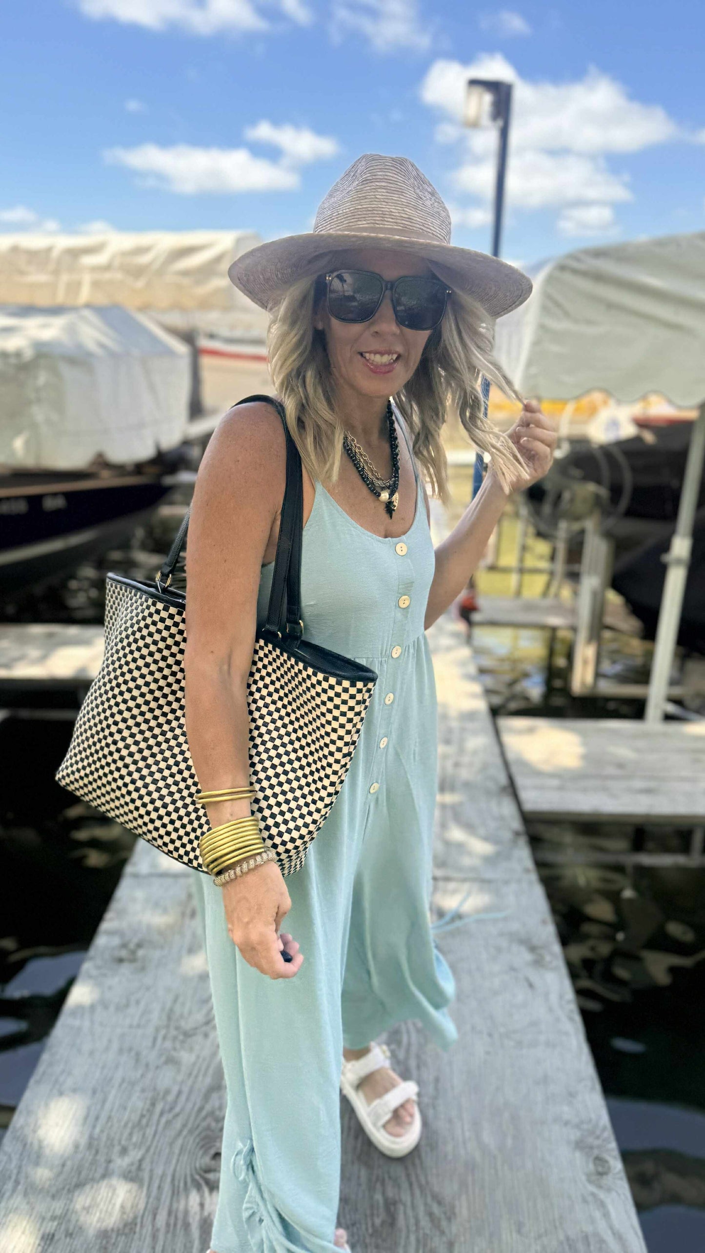 Button Down Sleeveless Wide Leg Jumpsuit | KORI