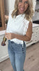 Floral Printed Lace Side Tie Blouse Top - Final Sale