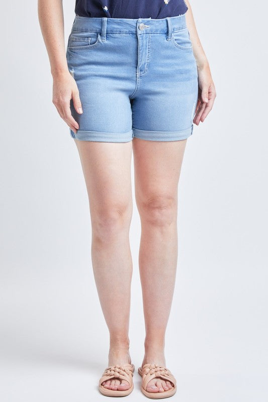 High Rise Cuffed Denim Shorts - Light Wash | FINAL SALE