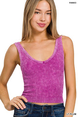 Reversible Vintage Wash Cropped Tank Top