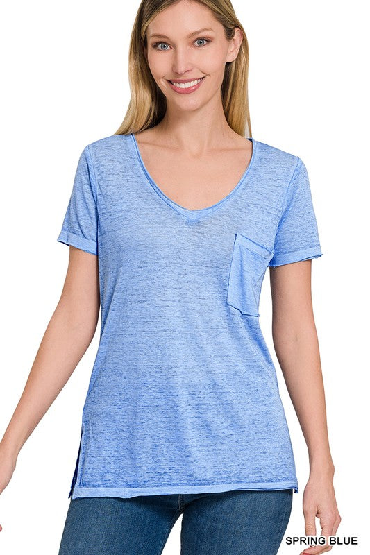 spring blue burnout tee 