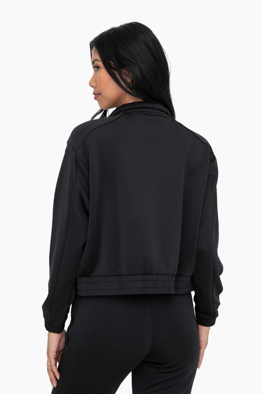 Mock Neck Zip Up Active Jacket - Mono B