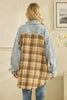 Washed Plaid Denim Mix Button Down Shacket |OLI & HALI