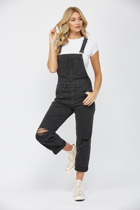 Stretch Boyfriend Denim Overalls | MICA