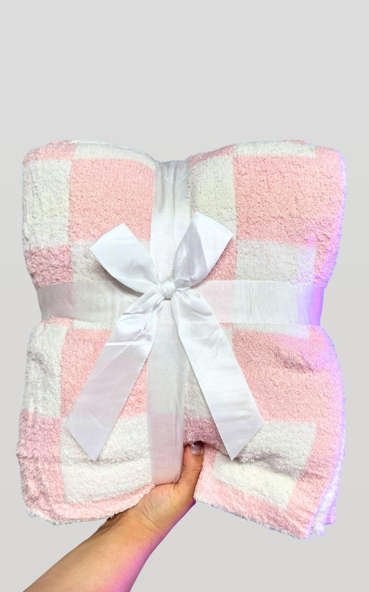 Pink Checkered Dreamer Blanket by Salty Wave - DEAL