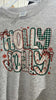 Holly Jolly Patchwork Crew Neck Graphic Sweatshirt