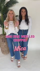 The Bristol High Rise Wide Leg Crop Denim Jean | Mica