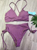 SALTY WAVE Dusty Purple Ribbed Bikini Swimsuit