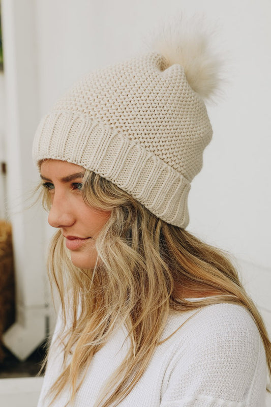 Knitted Pom Pom Beanie