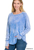 Ocean Blue The Chloe Vintage Wash Scoop Neck Top