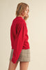 Zig Zag Ribbed Knit Mock Neck Sweater