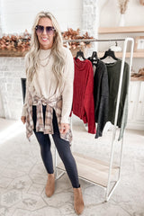 HE PAMELA Ribbed Dolman Long Sleeve Sweater 
