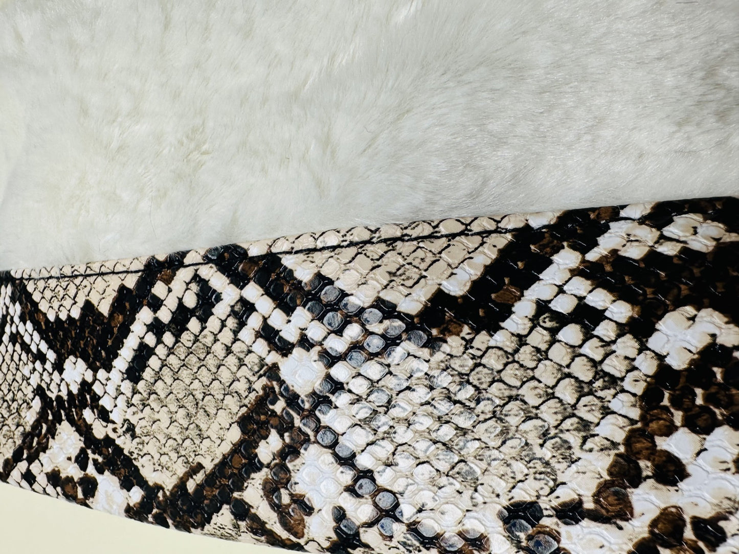 Faux Leather & Fur wristlet