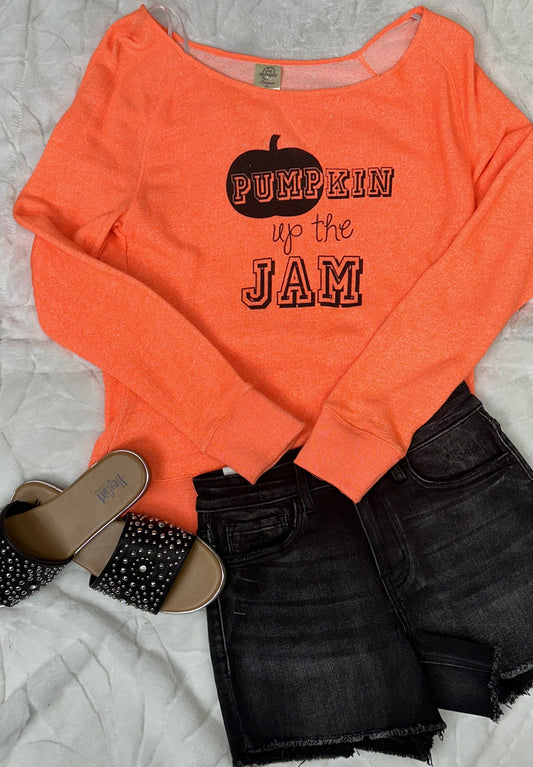 Pumpkin Up The Jam slouchy Sweatershirt