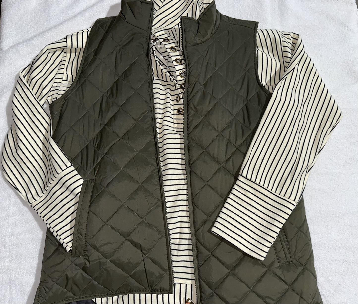 Olive Quilted Vest