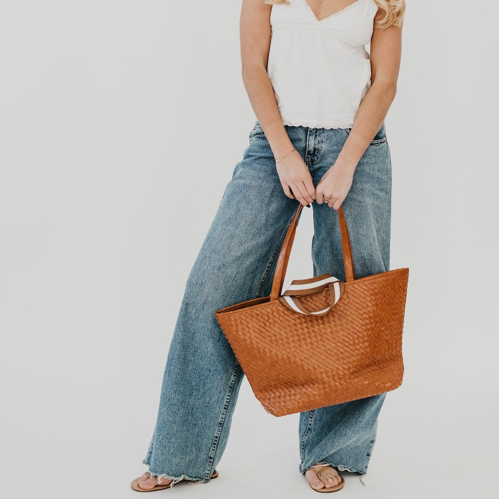 Woven Tiffany Organizer Tote Bag-Tote Bag-Pretty Simple