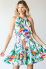 Bright Floral Halter Dress