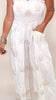 Boho Smocked Wide-Leg Jumpsuit