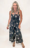 Boho Smocked Wide-Leg Jumpsuit