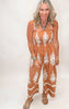 Two Tone Abstract Print Jumpsuit