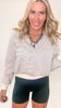 Henley Style Striped Sweatshirt