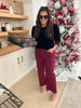 Velvet Puffed Sleeves Sweatshirt Top